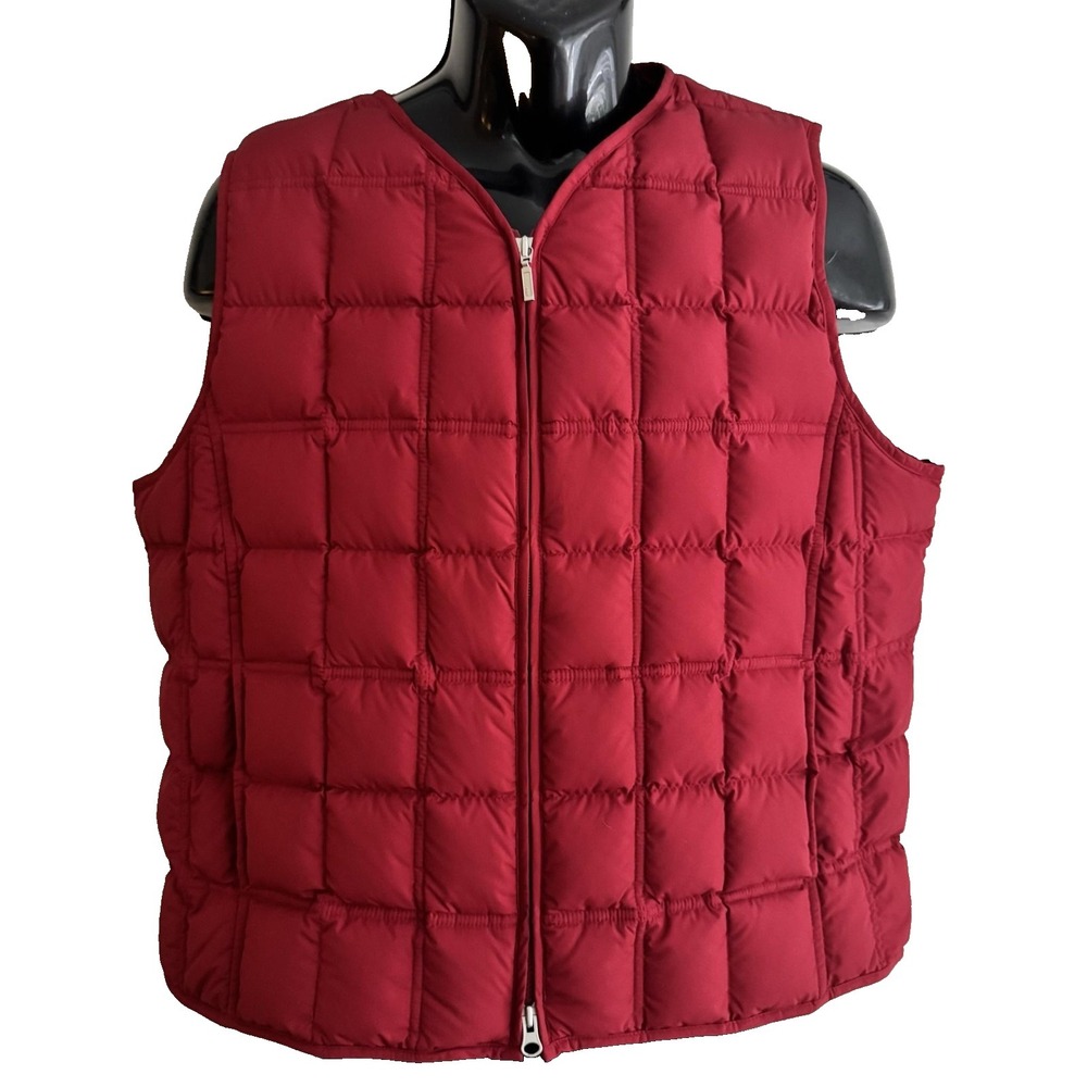 Pendleton Vest Mens XL Red Quilted Down Puffer Insulated Full Zip Originals